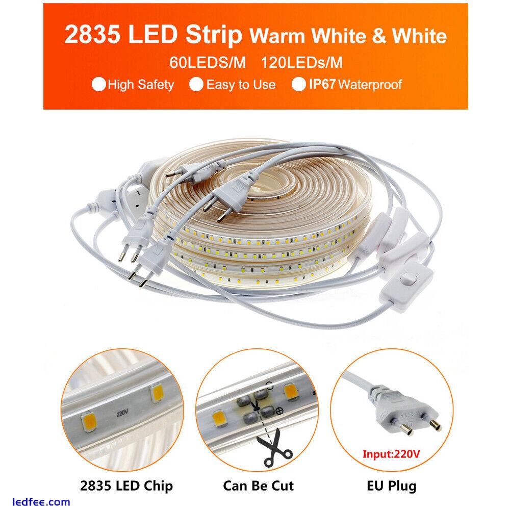 220V 240V IP67 Waterproof 2835 High bright LED Strip Lights Commercial Rope lamp 2 