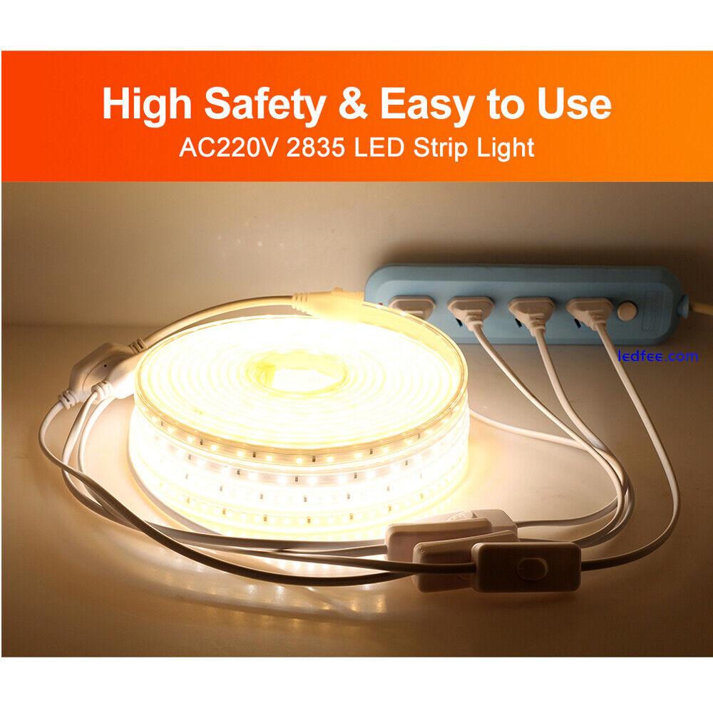 220V 240V IP67 Waterproof 2835 High bright LED Strip Lights Commercial Rope lamp 4 