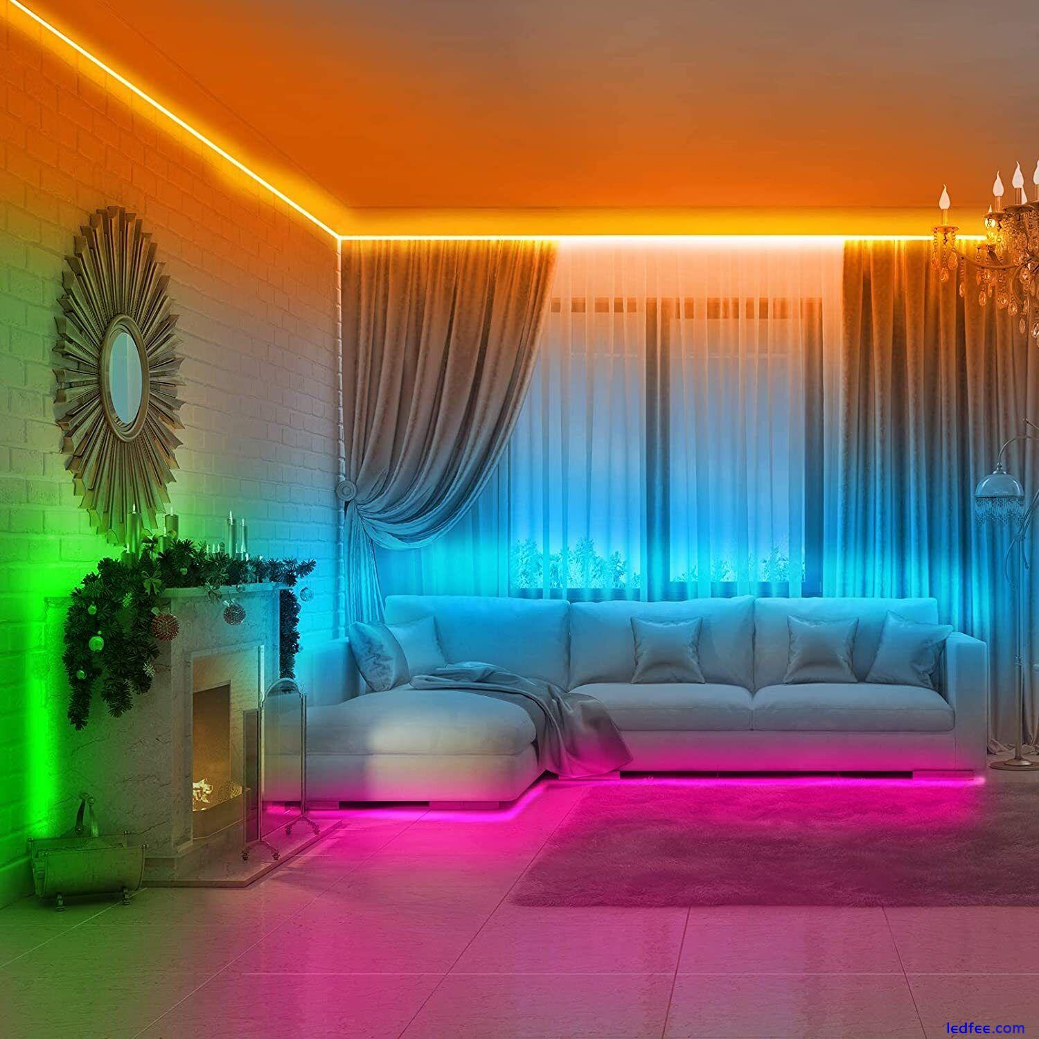 1-20m RGB Led Light Strips Kits with Remote, Indoor Color Led Lights for Bedroom 5 