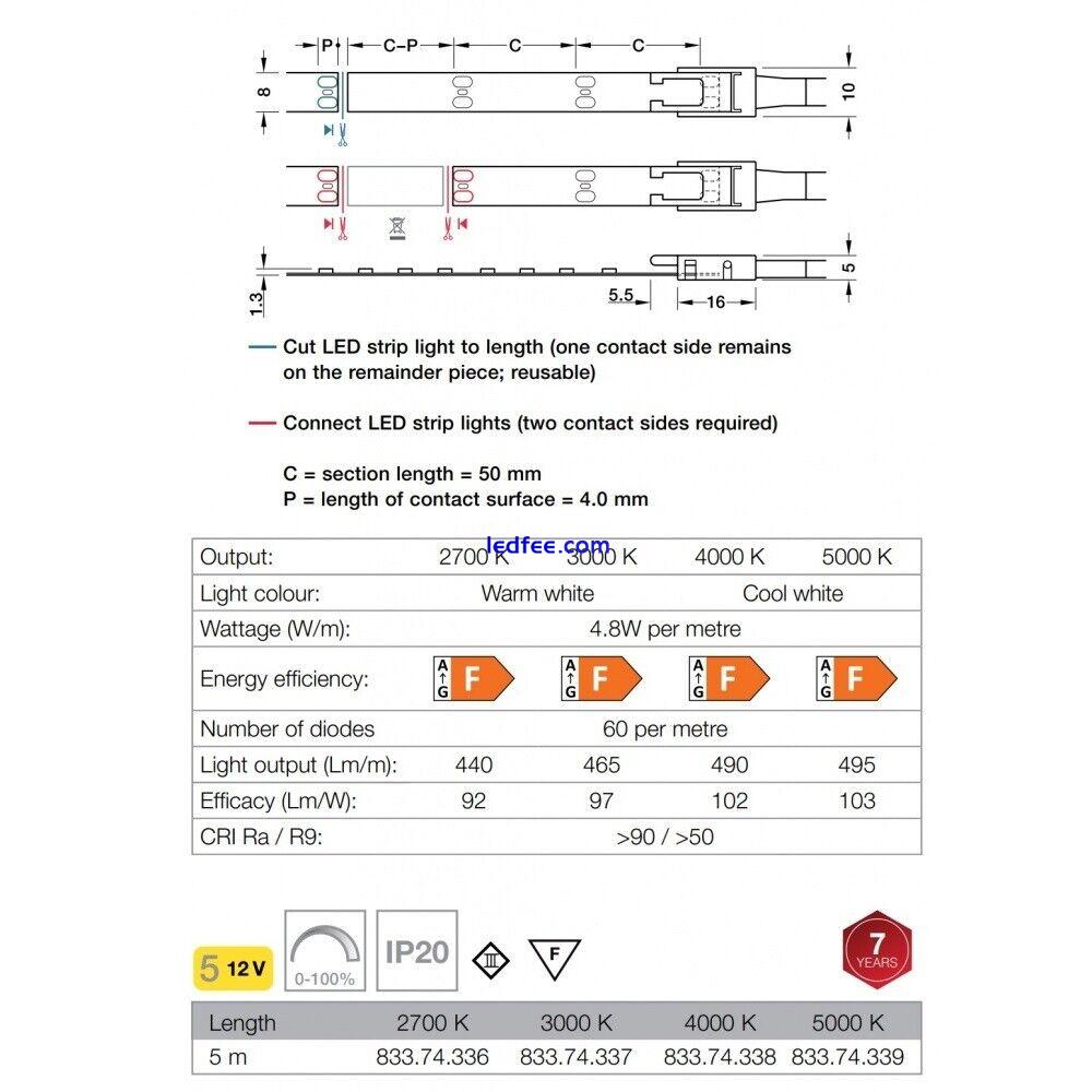 12V LED Strip Light 5m Plinth Under Cabinet Mood Lighting Loox5 2062 of Hafele 0 