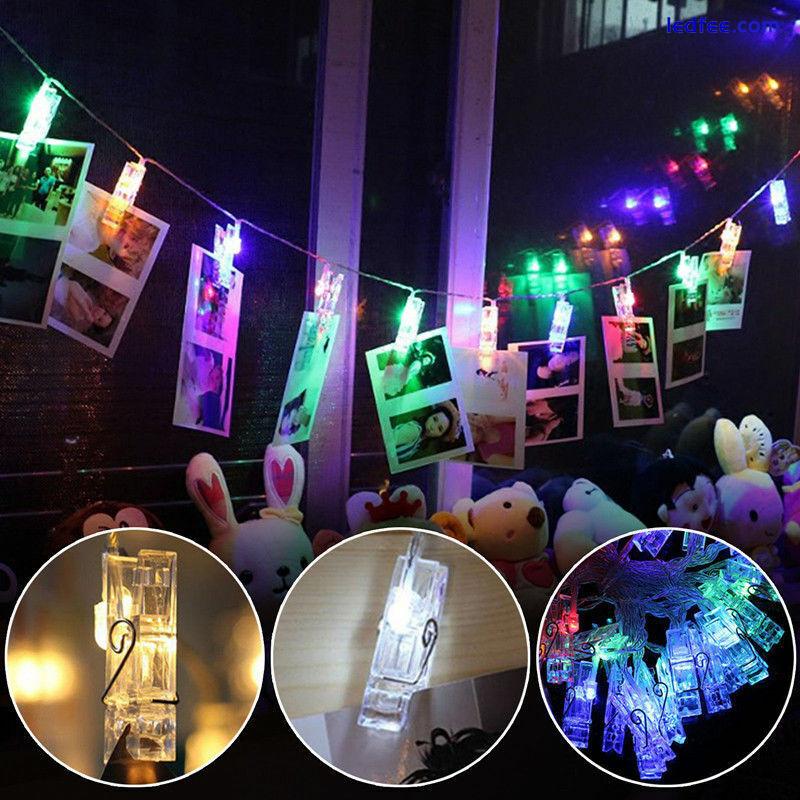 10 - 30 USB / Battery LED Photo Clip Peg String Fairy Lights Home Party Wedding 0 