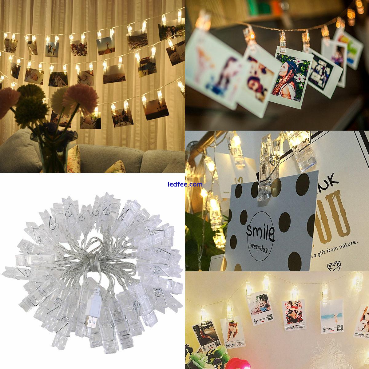 10 - 30 USB / Battery LED Photo Clip Peg String Fairy Lights Home Party Wedding 1 