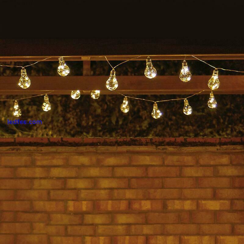 LED Solar Powered Retro Bulb String Lights Garden Outdoor Fairy Summer Lamps 0 