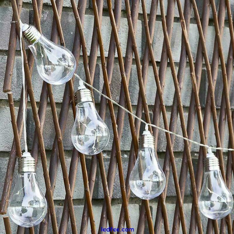 LED Solar Powered Retro Bulb String Lights Garden Outdoor Fairy Summer Lamps 5 