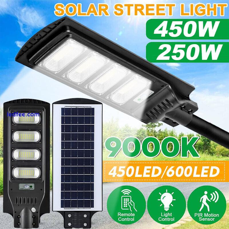 LED Solar Street Light Outdoor Lighting Motion Sensor Remote Control Dusk toDawn 0 