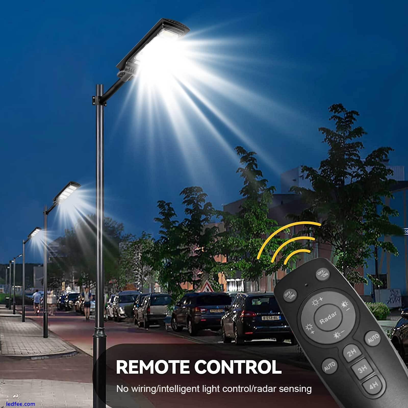 LED Solar Street Light Outdoor Lighting Motion Sensor Remote Control Dusk toDawn 4 