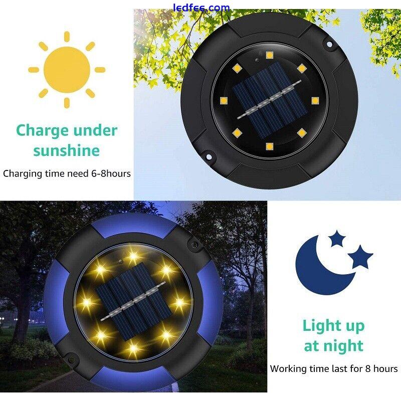 Outdoor Solar Buried Lamp Disk Lawn Pathway Garden Landscape Lamp Waterproof 2 