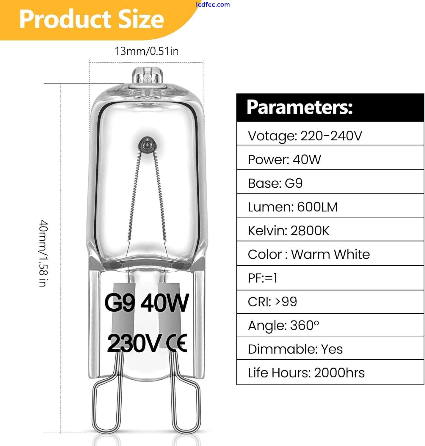 G4 G9 Halogen Bulb Capsule 10W 18W 20W 25W 28W 33W 40W 60W Lamp Light  220v 12v 1 