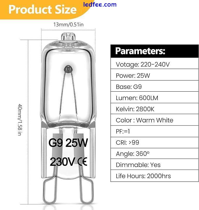 G4 G9 Halogen Bulb Capsule 10W 18W 20W 25W 28W 33W 40W 60W Lamp Light  220v 12v 0 