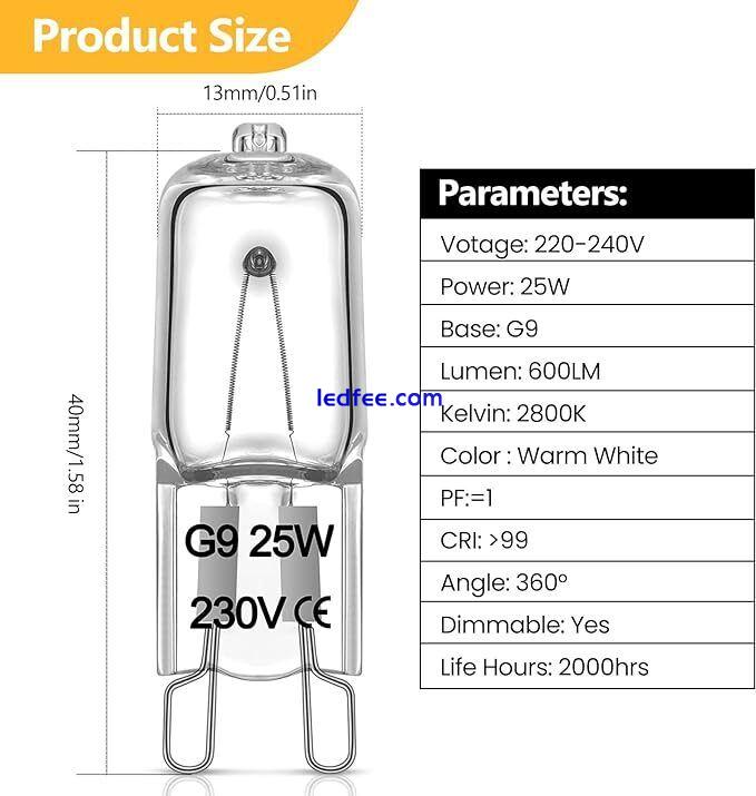 G4 G9 Halogen Bulb Capsule 10W 18W 20W 25W 28W 33W 40W 60W Lamp Light  220v 12v 5 