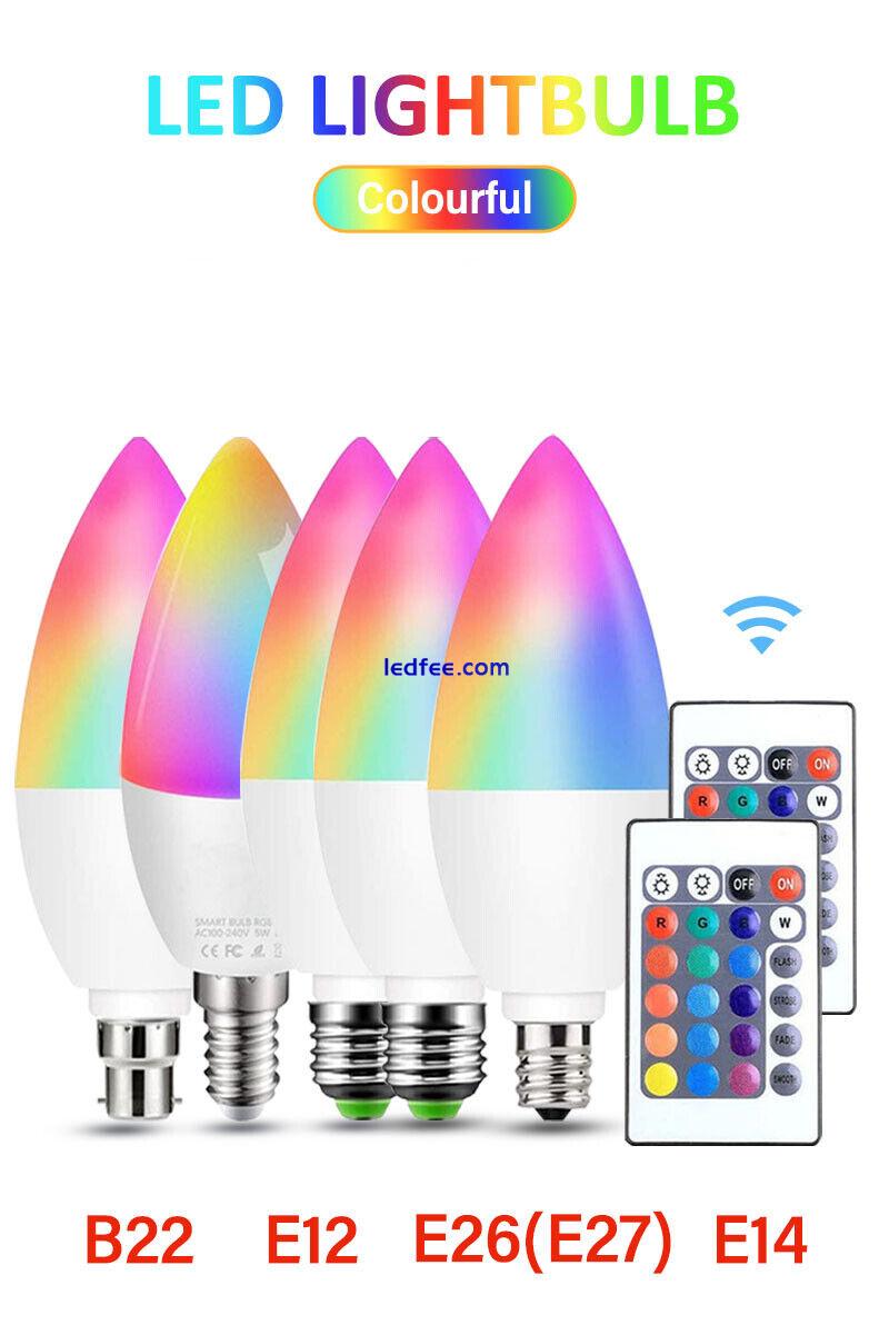 Smart LED Light Bulb E12/E14/E26/E27/B22 Candle RGB Dimmable With Remote Control 0 