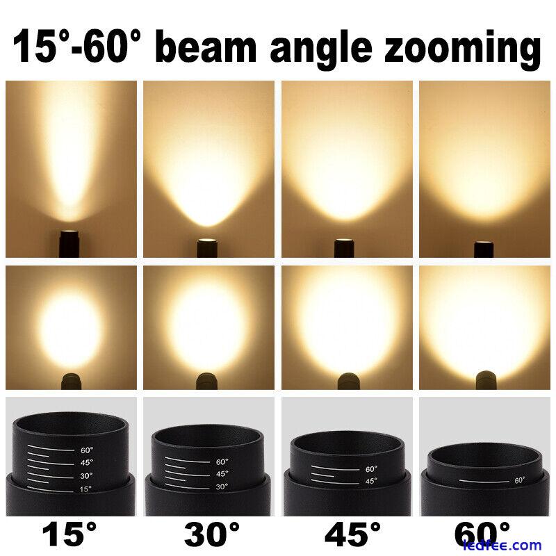 3W/7W LED COB Ceiling Light Fixture Beam-Angle Adjustable Picture Lamp Zoom Shop 2 