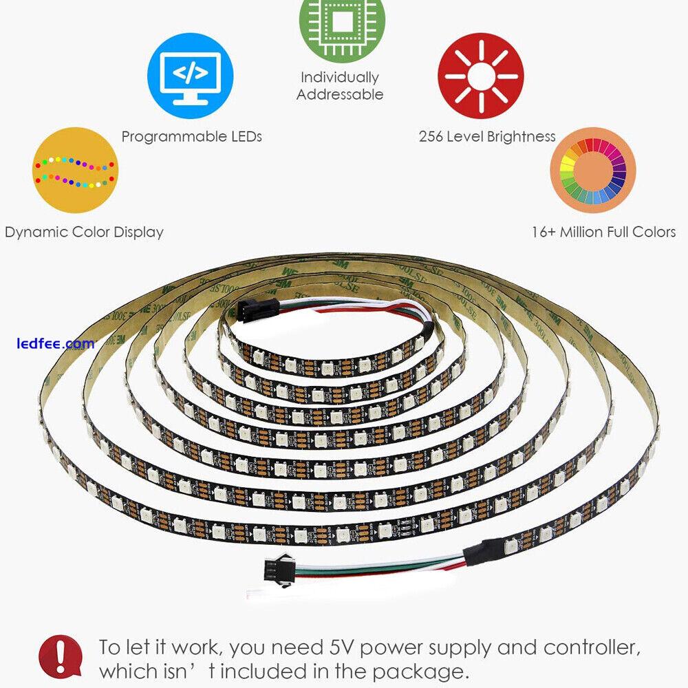 WS2812B Strip LED Lights 5050 RGB 30/60/144 LED/M IC Individual Addressable DC5V 2 