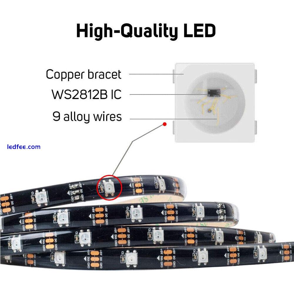 WS2812B Strip LED Lights 5050 RGB 30/60/144 LED/M IC Individual Addressable DC5V 0 