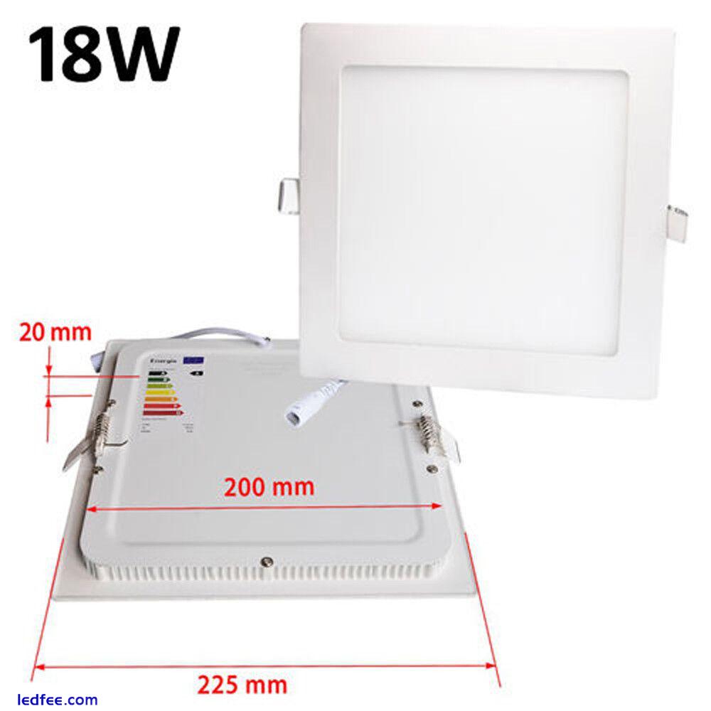 Square Flat Panel LED Recessed Light Panel Ceiling Down Light 12watt 15 watt 18w 4 