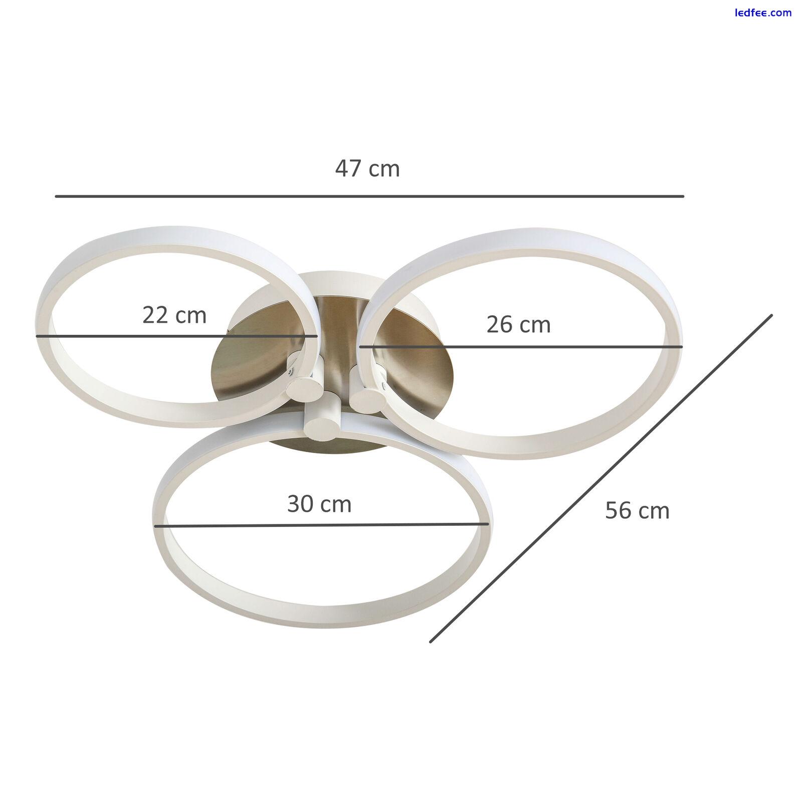 HOMCOM Modern Three Circle Ceiling Light with Metal Base for Hallway Dining Room 1 