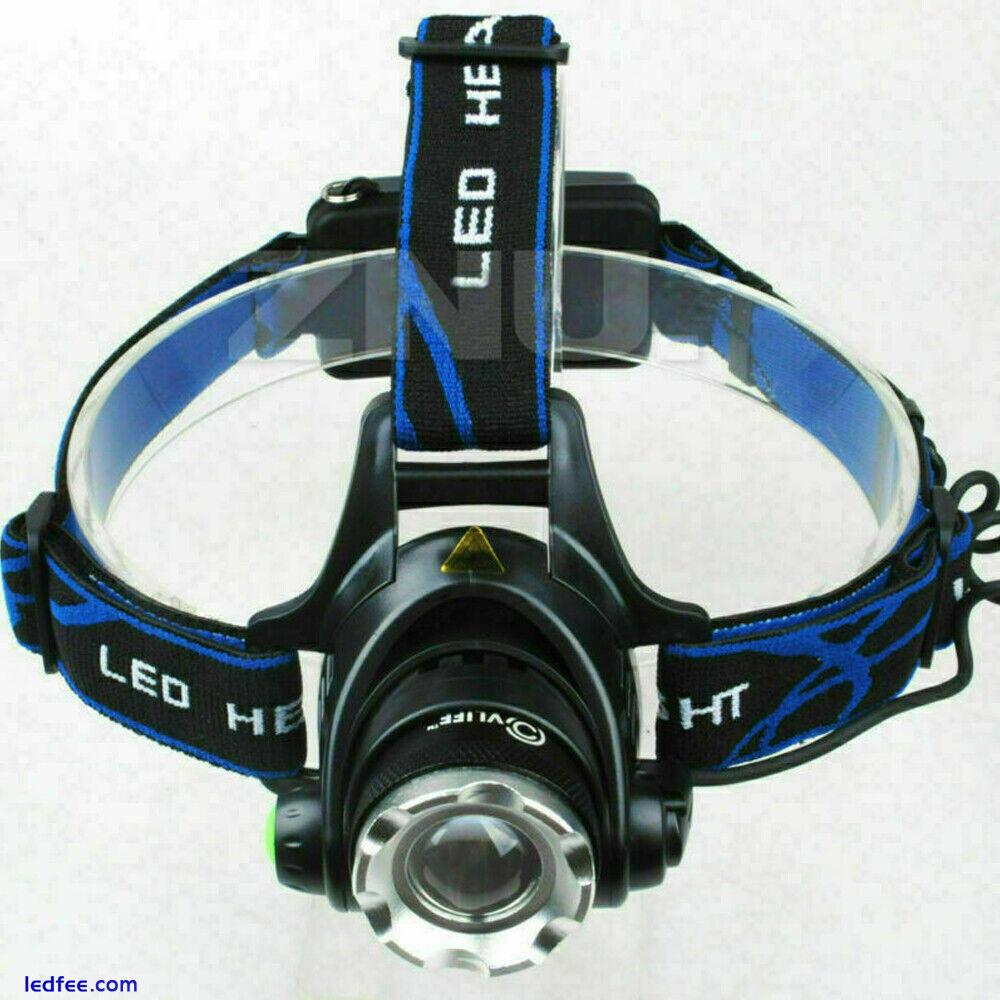 Outdoor Powerful Rechargeable LED Headlamp 350,000 Lumens Waterproof Head Torch 5 