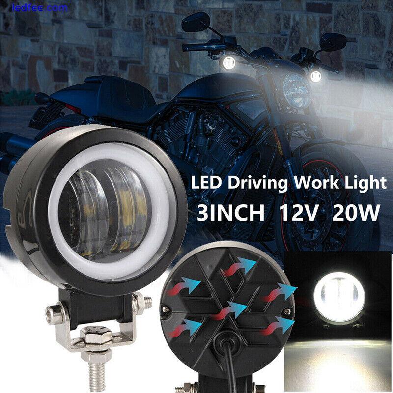 3.2Inch 20W Waterproof Round LED Work Light Bar 6500K For Motorcycle Offro ZR 0 