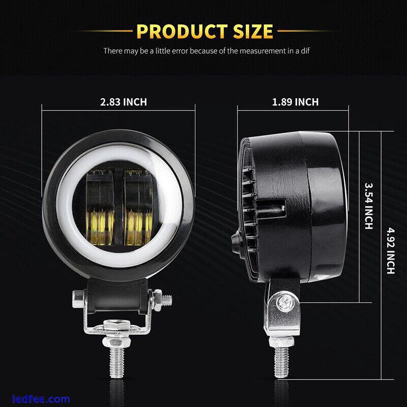 3.2Inch 20W Waterproof Round LED Work Light Bar 6500K For Motorcycle Offro ZR 5 