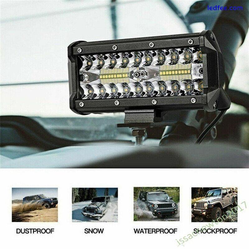 120W 7''Car LED Work Light Bar Spot Flood Beams Combo for Off-road SUV TSEH1 4 