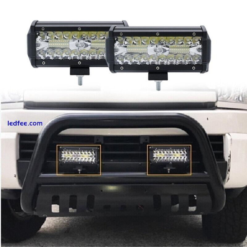 120W 7''Car LED Work Light Bar Spot Flood Beams Combo for Off-road SUV TSEH1 3 