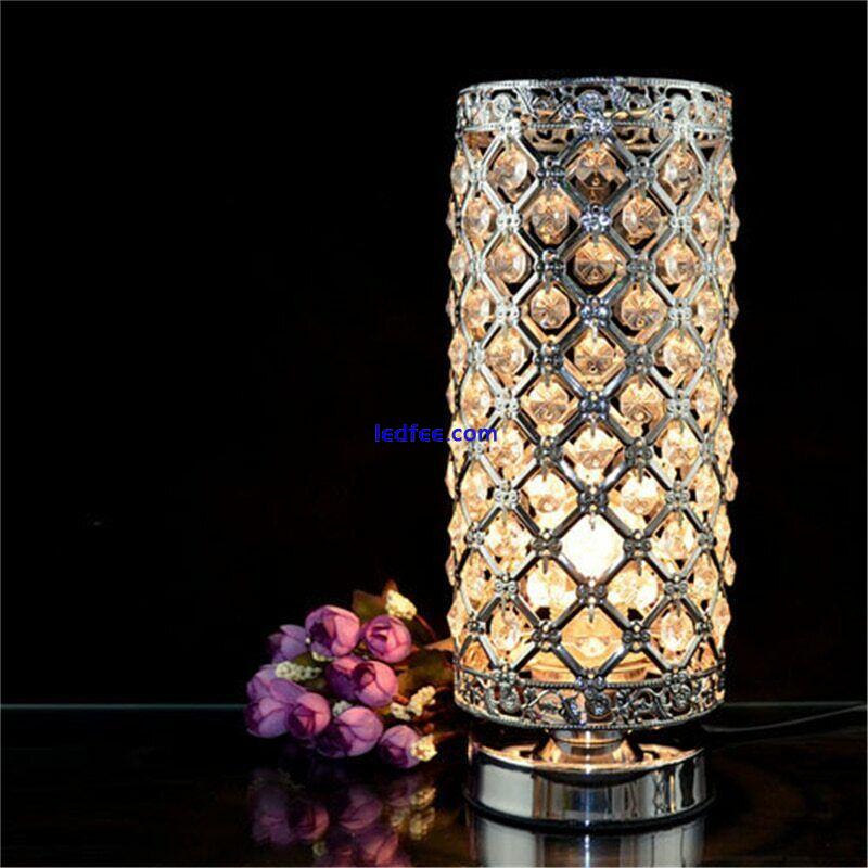 Modern LED Crystal Desk Table Lamp E27 Adjustable Bedside Nightstand Light Home 3 