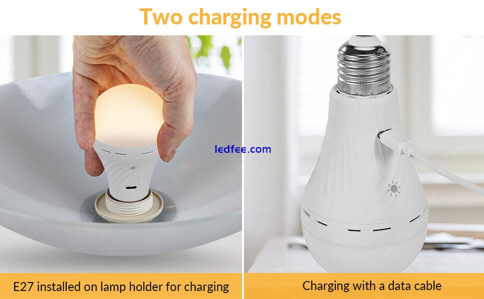 Touch Emergency LED Light Bulb Dimmable Rechargeable Remote Control Lamp USB  5 