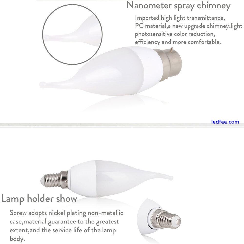 E27 E14 B22 B15 Dimmable LED Candle Light Bulbs Screw  3W Lamp 220V White Lamps 4 