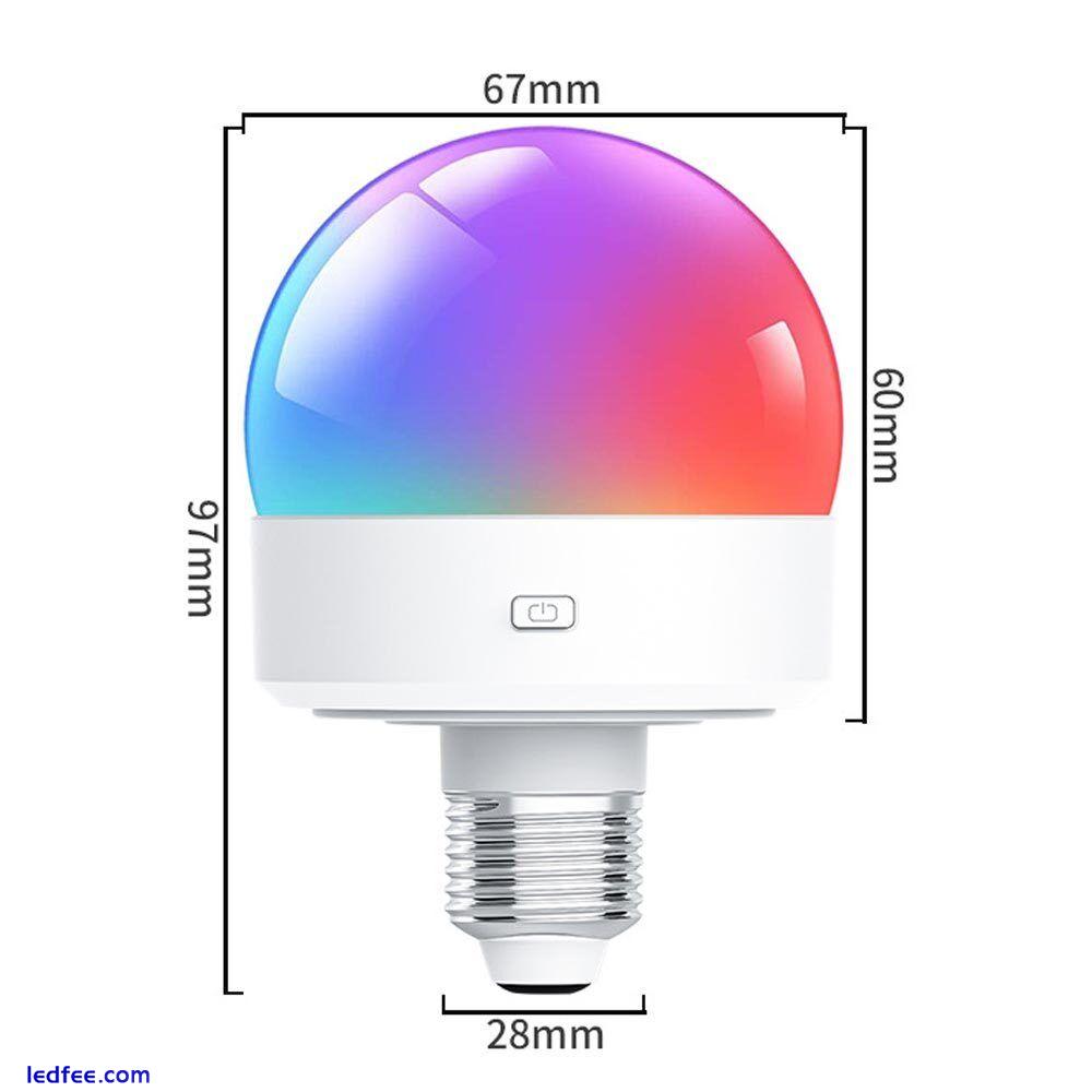 2X USB Rechargeable Light Bulb Remote Control E27 Colorful Dimmable LED Lamp RGB 0 