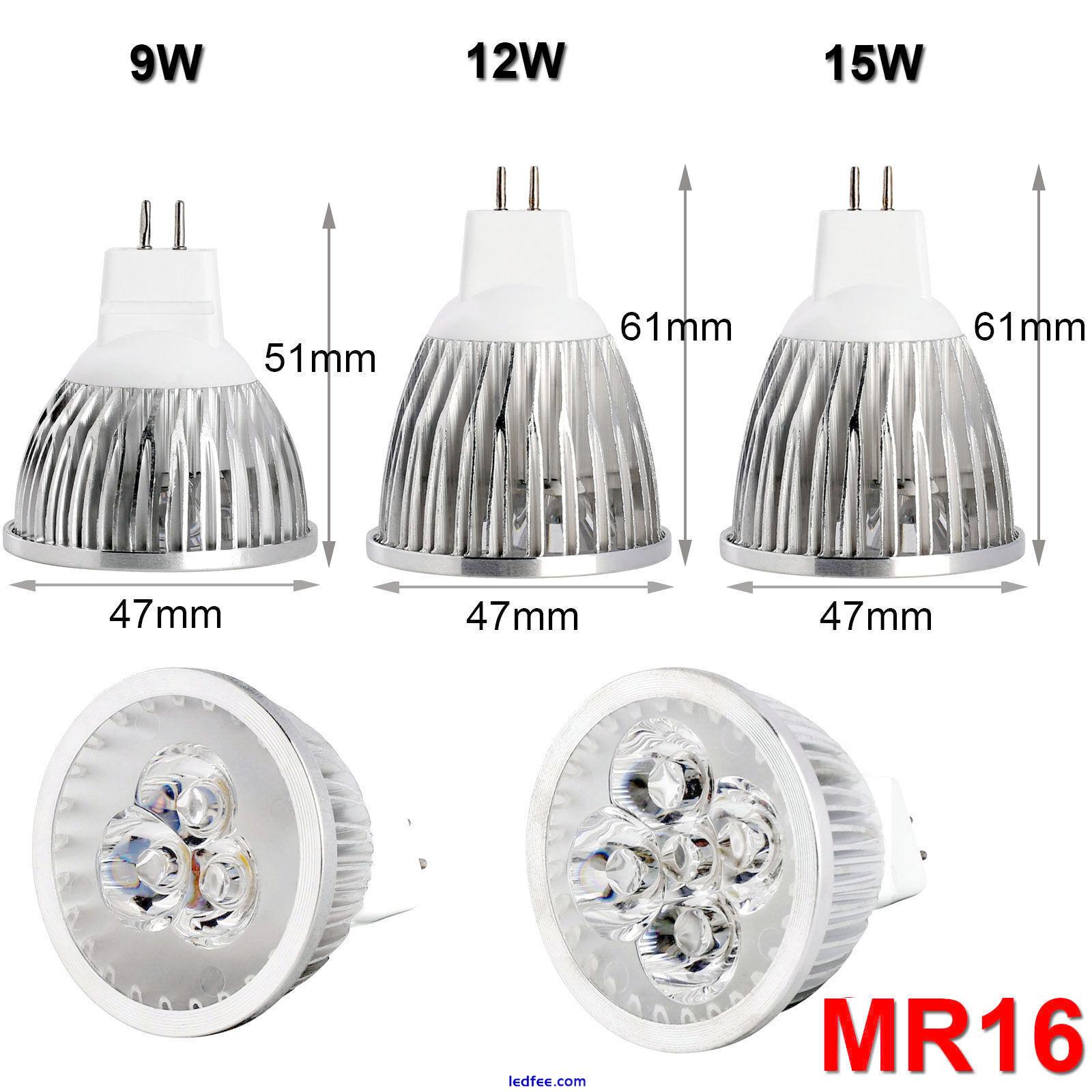 1/10PCs Dimmable LED Spotlight Light Bulbs GU10 MR16 E27 E14 9W 12W 15W 220V 12V 1 