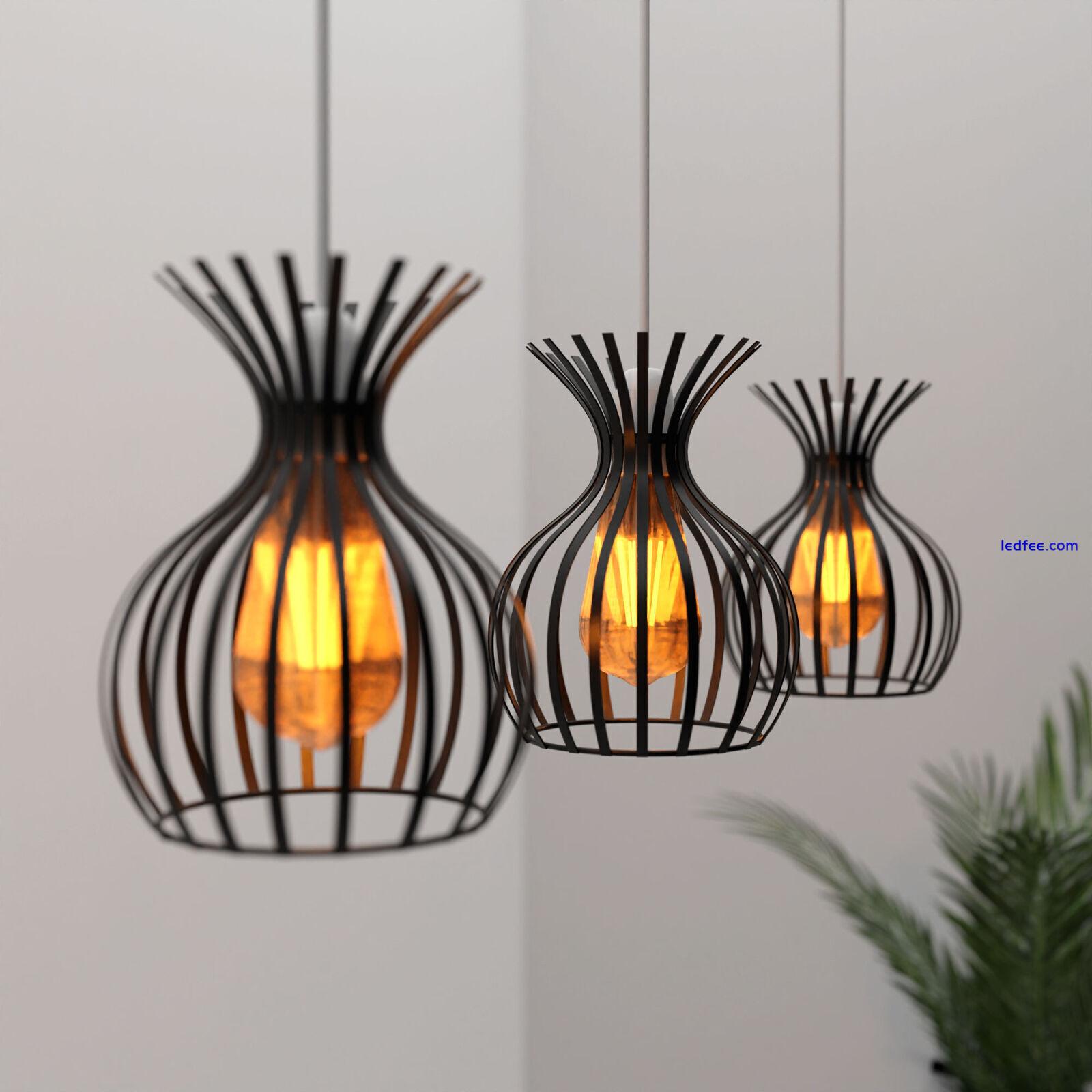 Ceiling Light Shade Geometric Pendant Lampshade Lamp Industrial Cage Vintage LED 4 