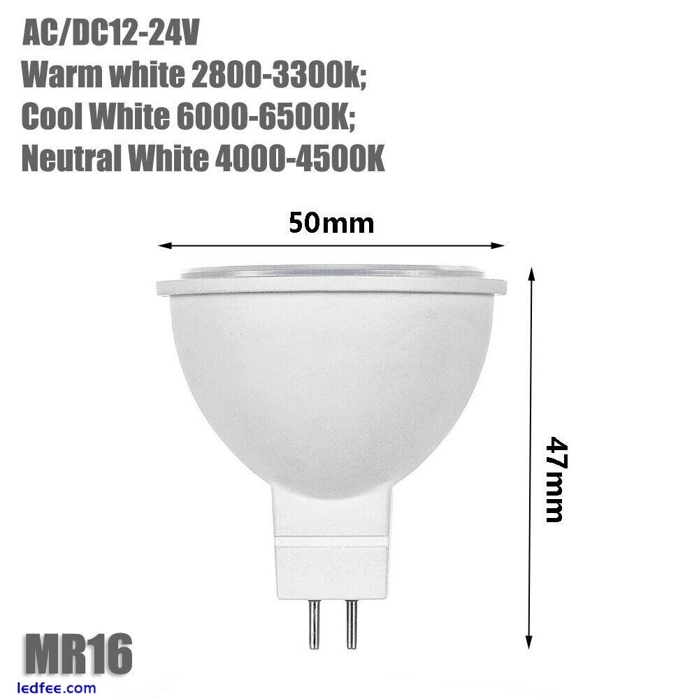 Dimmable LED Spotlight White Bulbs 7W MR16 12V- 24V Equivalent 60W Halogen Lamps 2 