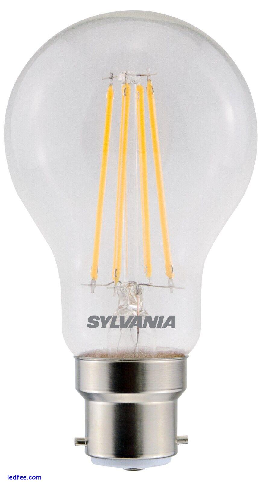 Sylvania 7w (60w) 240v B22 Retro Clear Vintage GLS Light Bulb - Pack of 4 0 