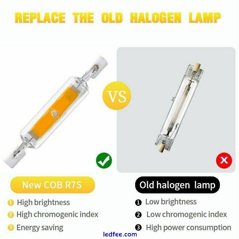 LED R7S COB 30W 15W Halogen Lamp Dimmable Glass Replace 118mm 78mm Incandescent 5 