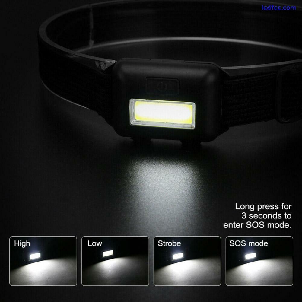 New COB+LED Headlamp Headlight Torch Flashlight Work Light Head Band Lamp FAS .√ 2 