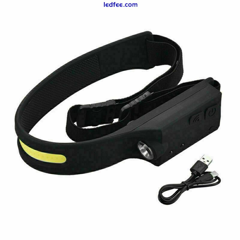 Head Torch Rechargeable Go Beam 230° Head Lamp LED COB Headlamp Head Work Light# 4 