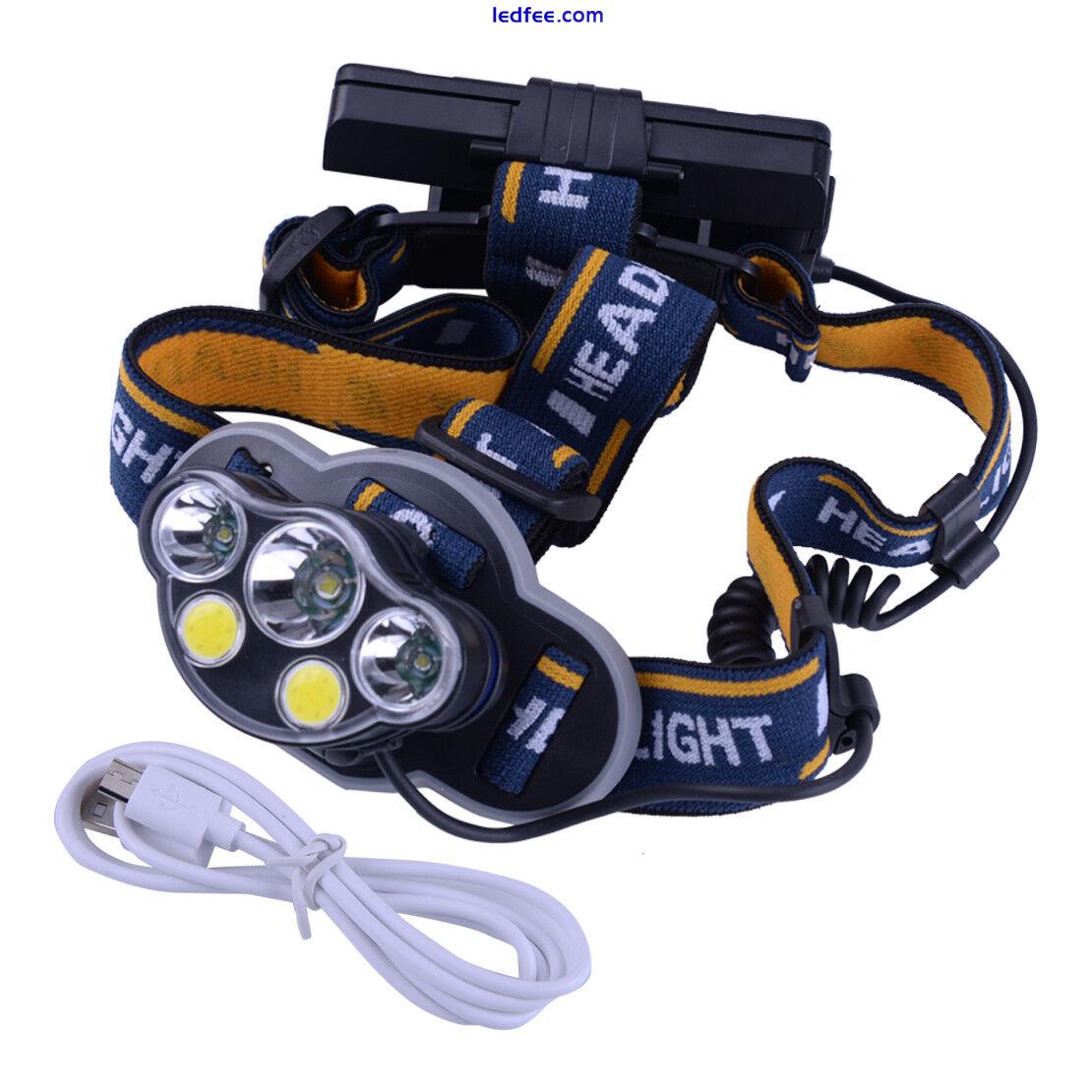 Head Flashlight Headlamp Camping Torch Lamp T6 LED Hiking Rechargeable Battery 0 