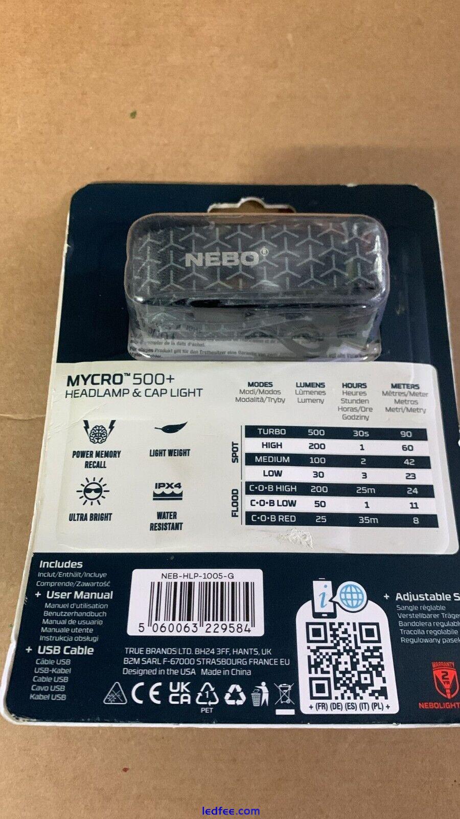 Nebo Mycro 500+ Rechargeable Head Torch 5 