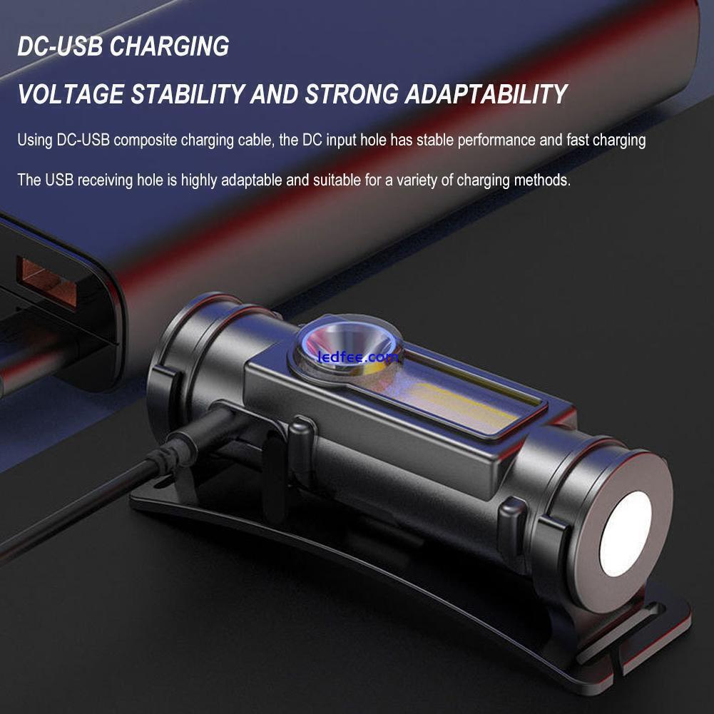 COB LED Headlamp USB Rechargeable Flashlight Mini Headlight light Torch`❀ 4 