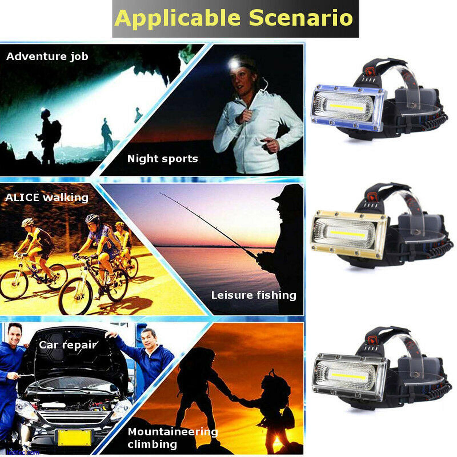 990000LM LED USB Rechargeable 18650 Headlamp Headlight Fishing Flashlight A3GS 0 