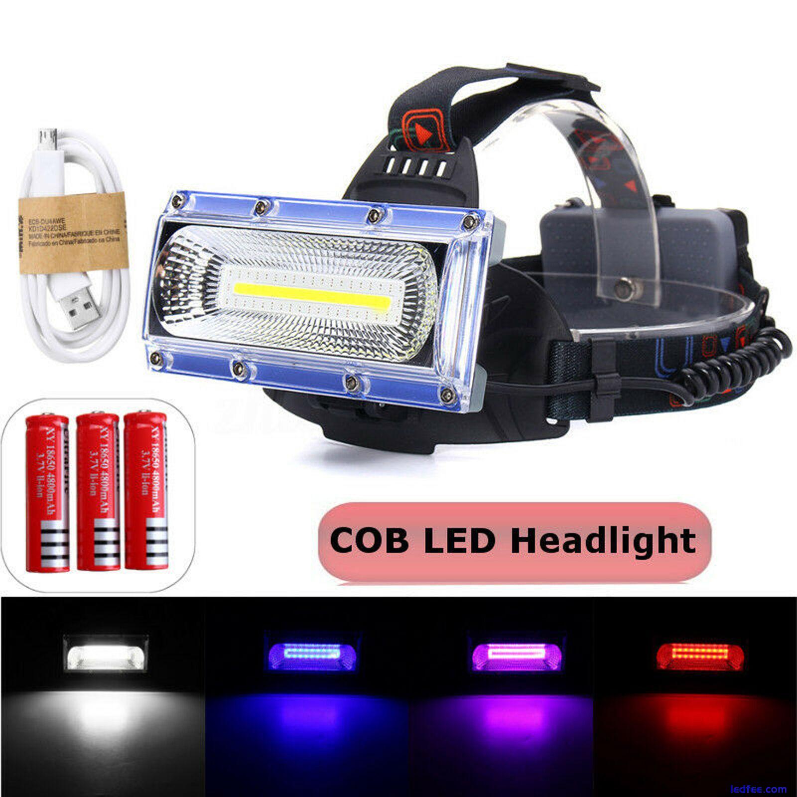 990000LM LED USB Rechargeable 18650 Headlamp Headlight Fishing Flashlight A3GS 2 