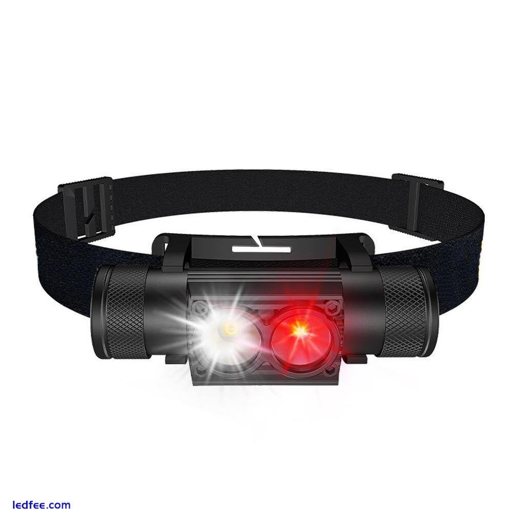 2 IN 1 Red Green Blue Light Headlamp LED Hunting Headlight Head Torch Dual Lamp 3 