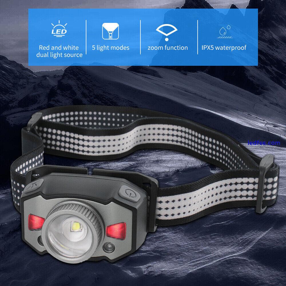 90000LM Sensor LED Headlamp Head Torch Rechargeable Zoom Headlight Light Lamp 2 