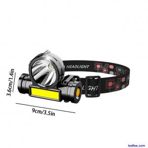 COB LED Headlamp USB Rechargea...