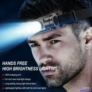 COB LED Headlamp USB Rechargeable Flashlight Mini Headlight light Torch`❀