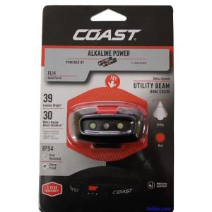 Coast Head Torch 39 Lumens  30m Range Four Mode Button Switch Red And White FL14