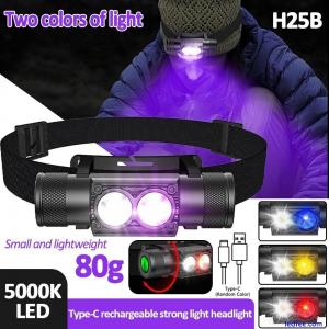 2 IN 1 Red Green Blue Light Headlamp LED Hunting Headlight Head Torch Dual Lamp