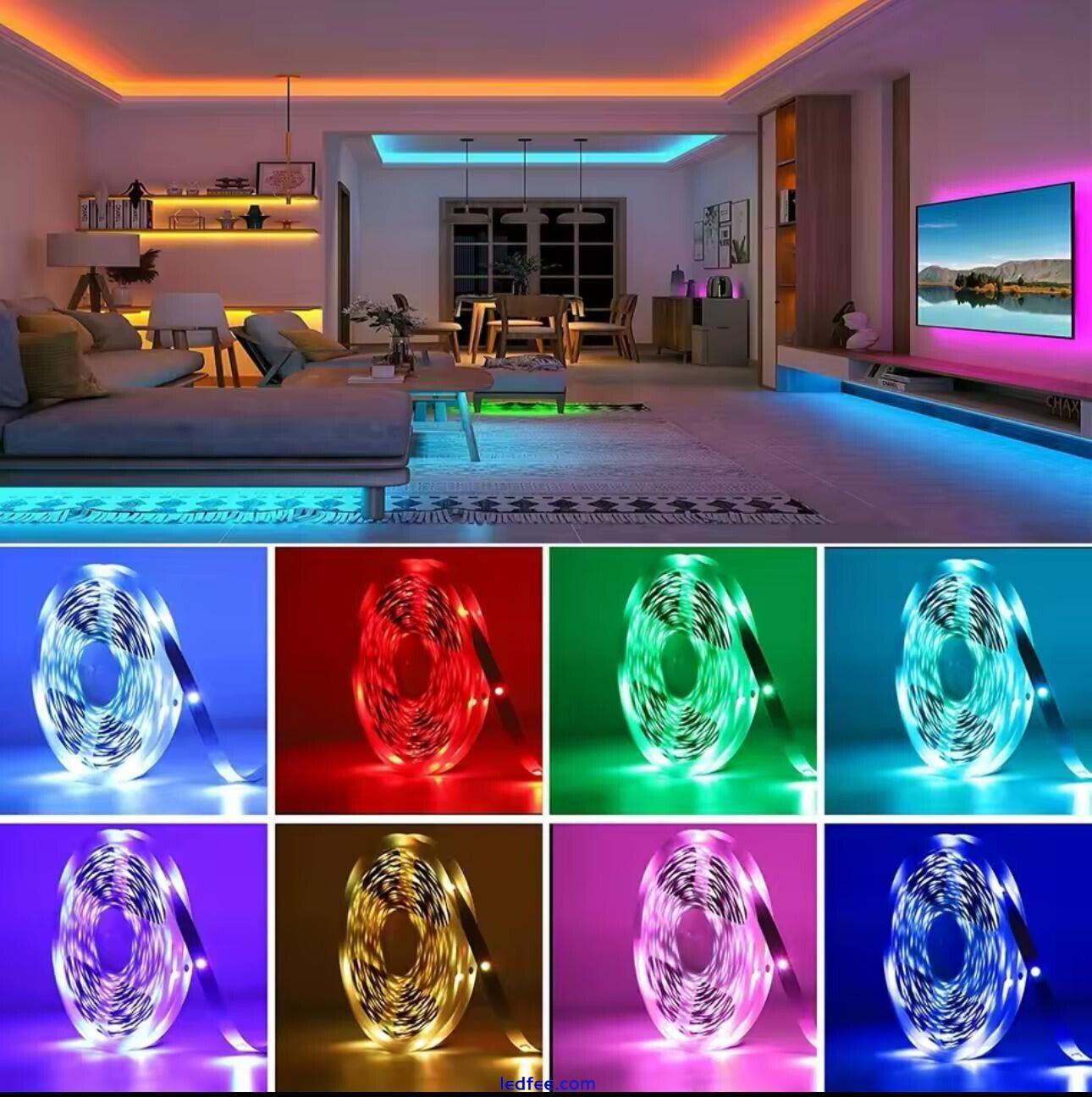 LED Strip Lights 1-30m RGB 5050 Colour Changing Tape Cabinet Kitchen TV Lighting 2 