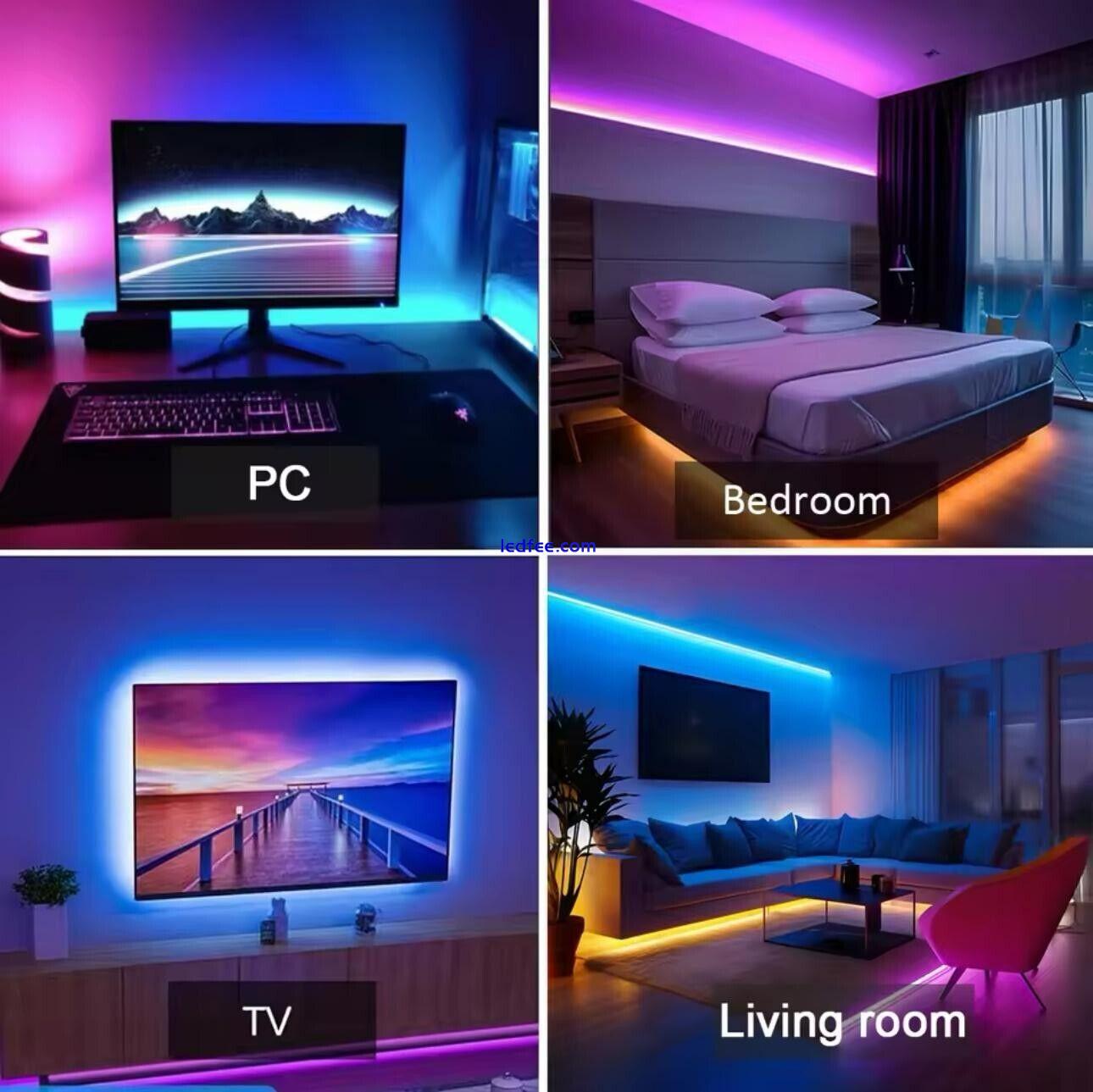 LED Strip Lights 1-30m RGB 5050 Colour Changing Tape Cabinet Kitchen TV Lighting 3 