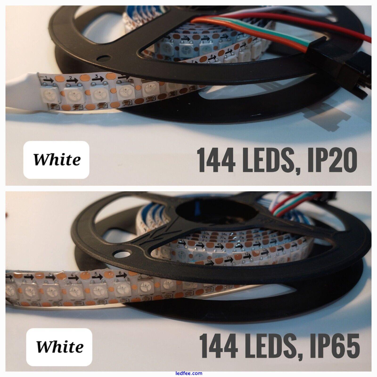 WS2812B RGB LED Strip 144 LEDs 5050 ws2812 IC Individual Addressable DC5V 4 